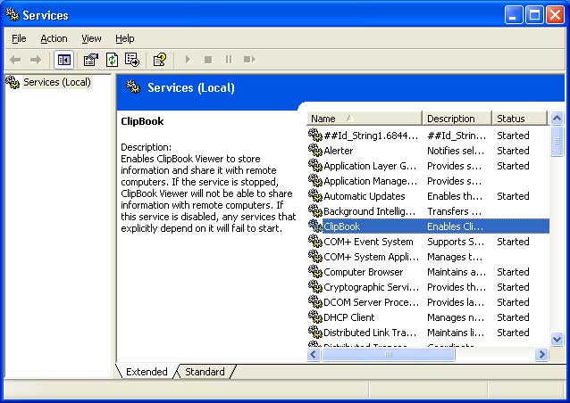 Services-Windows-XP Services Windows XP