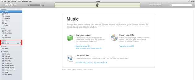 iTunes-Devices-section iTunes Devices section