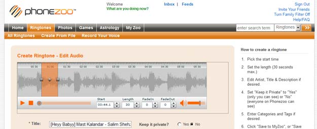 Phonezoo.com Phonezoo.com Online Ringtones Maker