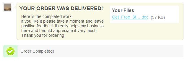 FIVERR ORDER DELIVERED