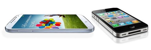 Samsung Galaxy S4 And iPhone Screen
