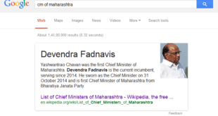 CM of Maharashtra Incorrect Google Result
