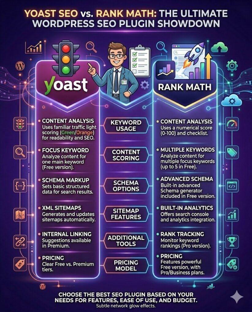 Yoast SEO Plugin and Rank Math Search Engine Optimization (SEO) Plugins